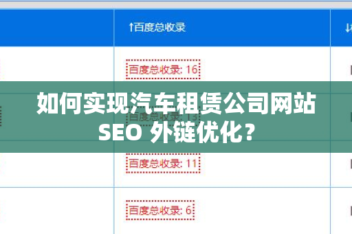 如何实现汽车租赁公司网站SEO 外链优化？