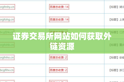 证券交易所网站如何获取外链资源
