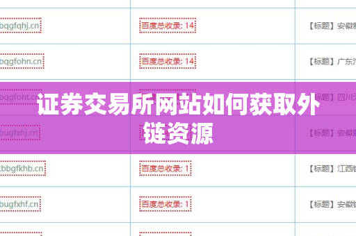 证券交易所网站如何获取外链资源