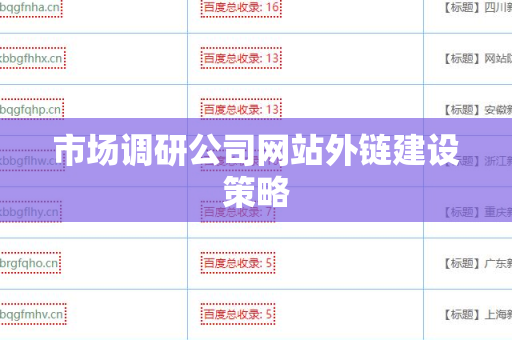 市场调研公司网站外链建设策略