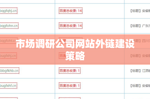 市场调研公司网站外链建设策略
