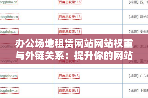 办公场地租赁网站网站权重与外链关系：提升你的网站排名的关键