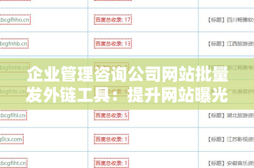企业管理咨询公司网站批量发外链工具：提升网站曝光率的利器