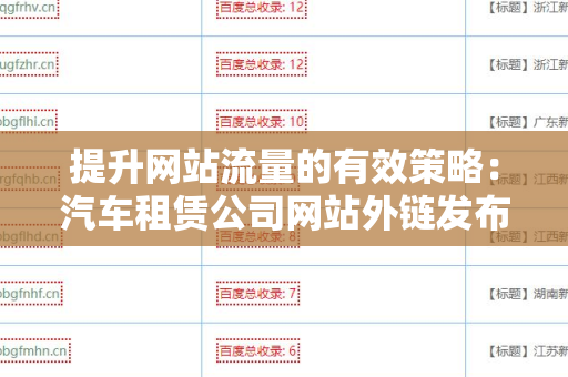 提升网站流量的有效策略：汽车租赁公司网站外链发布技巧
