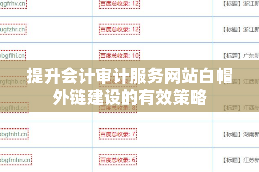 提升会计审计服务网站白帽外链建设的有效策略