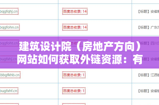 建筑设计院（房地产方向）网站如何获取外链资源：有效策略与实用技巧