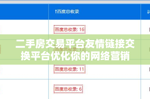 二手房交易平台友情链接交换平台优化你的网络营销