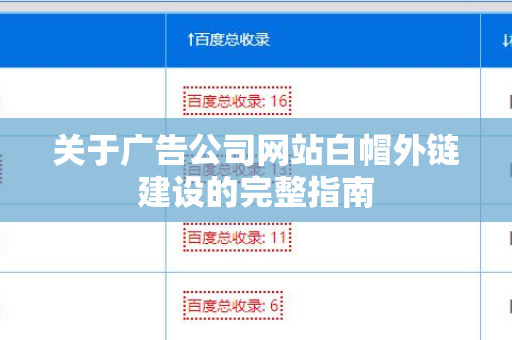 关于广告公司网站白帽外链建设的完整指南