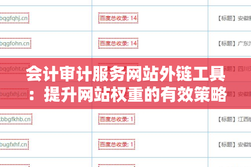 会计审计服务网站外链工具：提升网站权重的有效策略