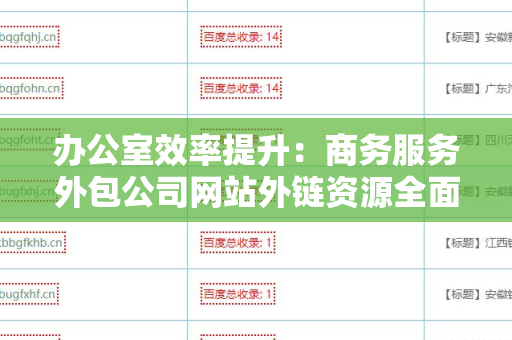 办公室效率提升：商务服务外包公司网站外链资源全面解析