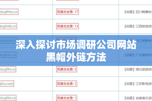 深入探讨市场调研公司网站黑帽外链方法