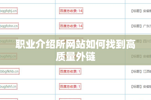 职业介绍所网站如何找到高质量外链