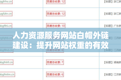 人力资源服务网站白帽外链建设：提升网站权重的有效策略