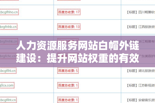 人力资源服务网站白帽外链建设：提升网站权重的有效策略