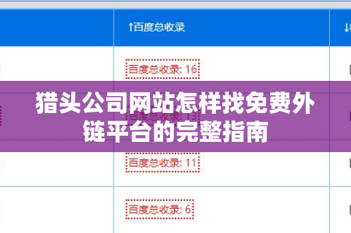 猎头公司网站怎样找免费外链平台的完整指南