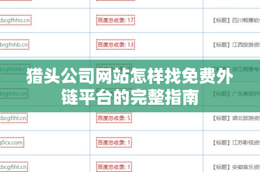 猎头公司网站怎样找免费外链平台的完整指南