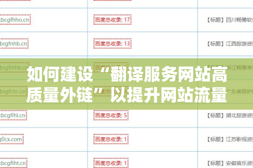 如何建设“翻译服务网站高质量外链”以提升网站流量