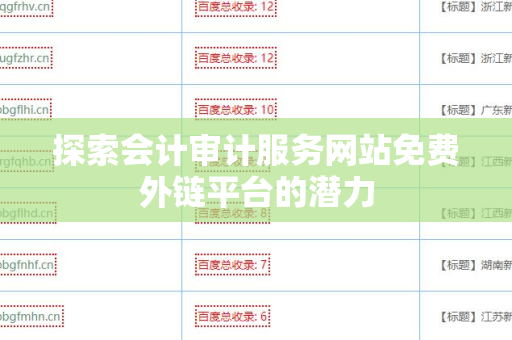 探索会计审计服务网站免费外链平台的潜力
