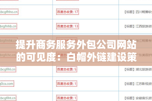 提升商务服务外包公司网站的可见度：白帽外链建设策略