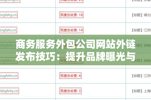 商务服务外包公司网站外链发布技巧：提升品牌曝光与网站流量的关键