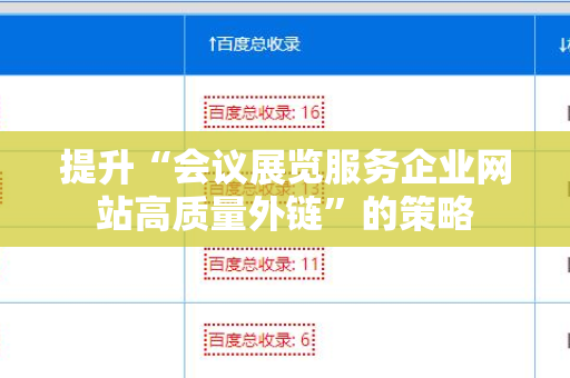 提升“会议展览服务企业网站高质量外链”的策略