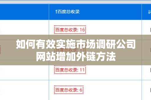 如何有效实施市场调研公司网站增加外链方法