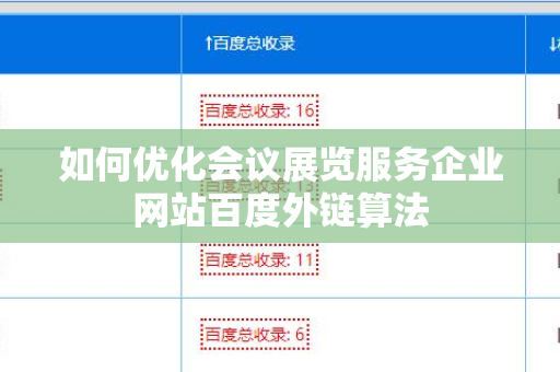 如何优化会议展览服务企业网站百度外链算法
