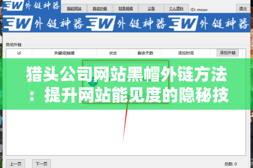猎头公司网站黑帽外链方法：提升网站能见度的隐秘技巧