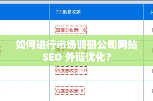 如何进行市场调研公司网站SEO 外链优化？