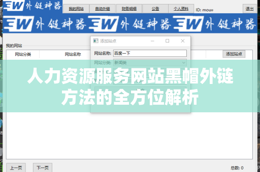人力资源服务网站黑帽外链方法的全方位解析