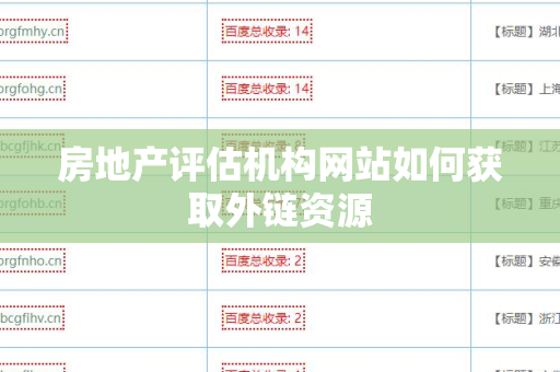 房地产评估机构网站如何获取外链资源