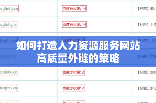 如何打造人力资源服务网站高质量外链的策略