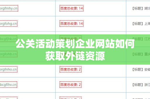 公关活动策划企业网站如何获取外链资源