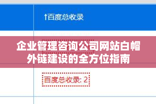 企业管理咨询公司网站白帽外链建设的全方位指南