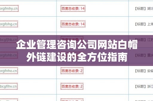 企业管理咨询公司网站白帽外链建设的全方位指南