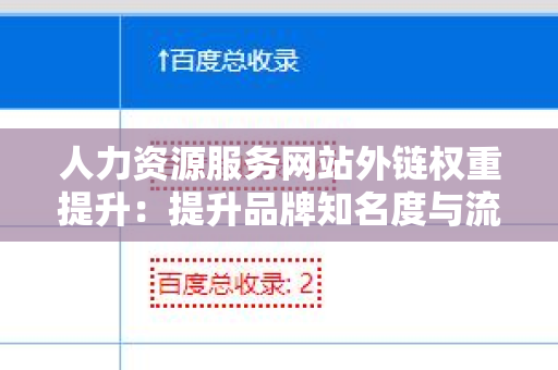 人力资源服务网站外链权重提升：提升品牌知名度与流量的秘籍