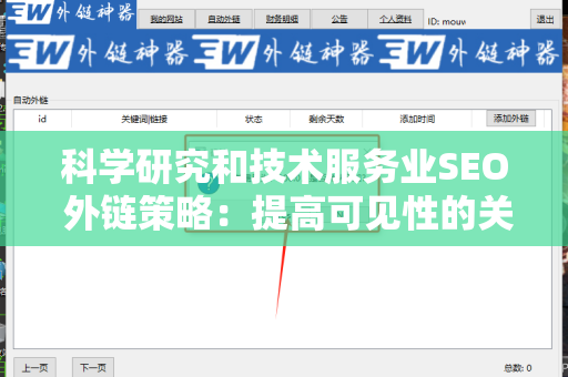 科学研究和技术服务业SEO 外链策略：提高可见性的关键方法