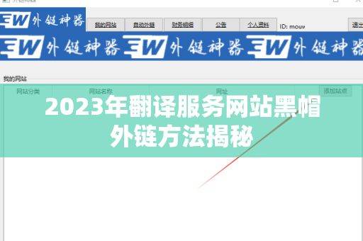 2023年翻译服务网站黑帽外链方法揭秘