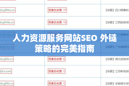 人力资源服务网站SEO 外链策略的完美指南