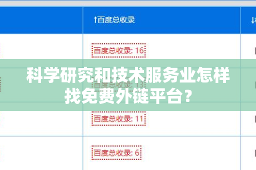 科学研究和技术服务业怎样找免费外链平台？