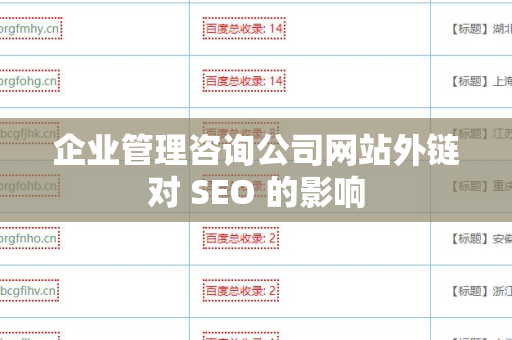 企业管理咨询公司网站外链对 SEO 的影响