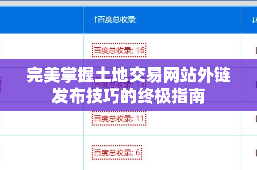 完美掌握土地交易网站外链发布技巧的终极指南