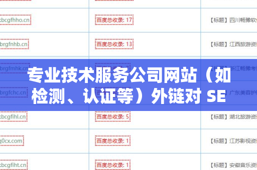 专业技术服务公司网站（如检测、认证等）外链对 SEO 的影响