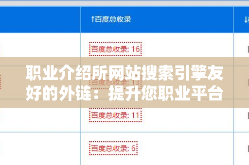 职业介绍所网站搜索引擎友好的外链：提升您职业平台能见度的关键