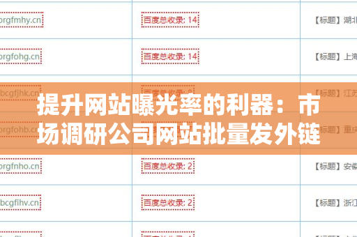 提升网站曝光率的利器：市场调研公司网站批量发外链工具