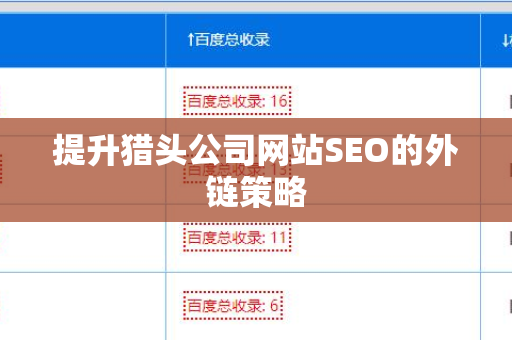 提升猎头公司网站SEO的外链策略