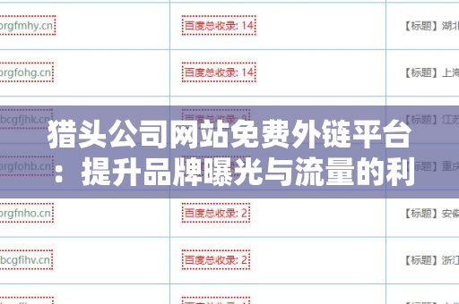 猎头公司网站免费外链平台：提升品牌曝光与流量的利器