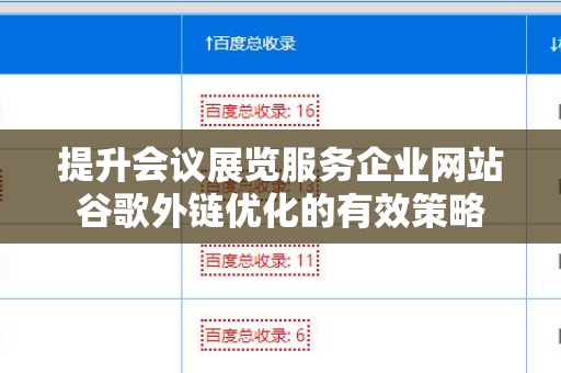 提升会议展览服务企业网站谷歌外链优化的有效策略
