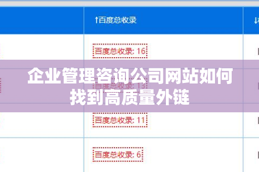 企业管理咨询公司网站如何找到高质量外链