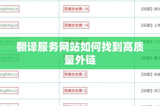 翻译服务网站如何找到高质量外链